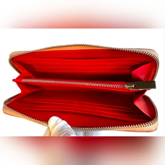 Christian Louboutin Blue Denim Mix Pearl Panettone Continental Wallet - Picture 5 of 6